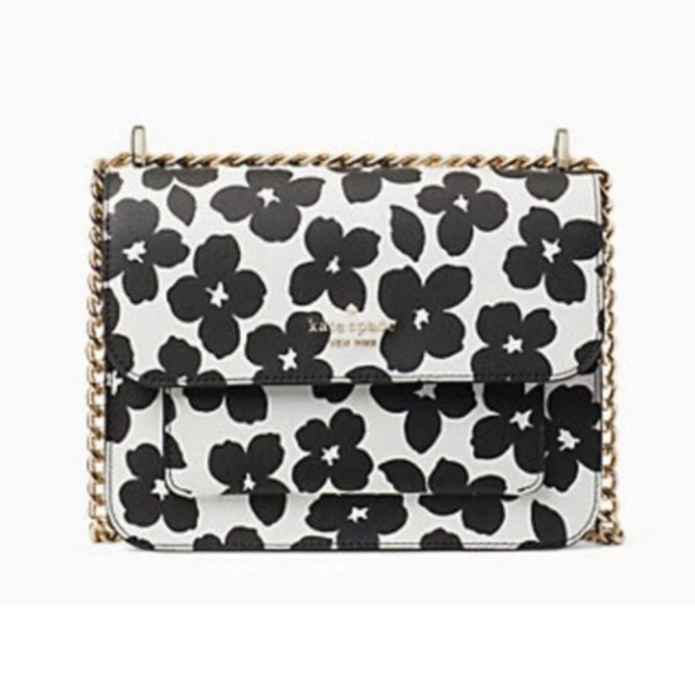 Kate Spade Remi Graphic Bloom
Flap Chain Crossbody Black White
Floral Multi